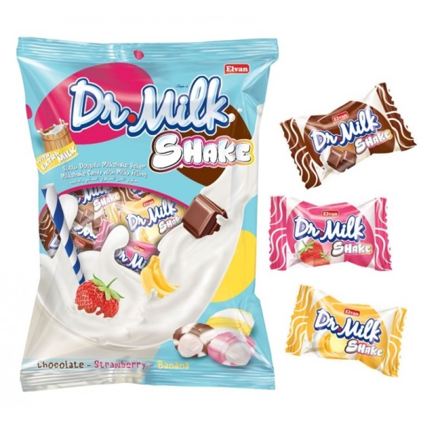 Bonbóny pruhované smetanové Milk Shake 1 kg