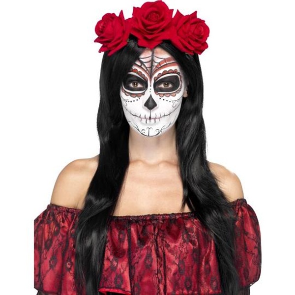 Halloween Dia de los Muertos - Čelenka Den mrtvých Růže