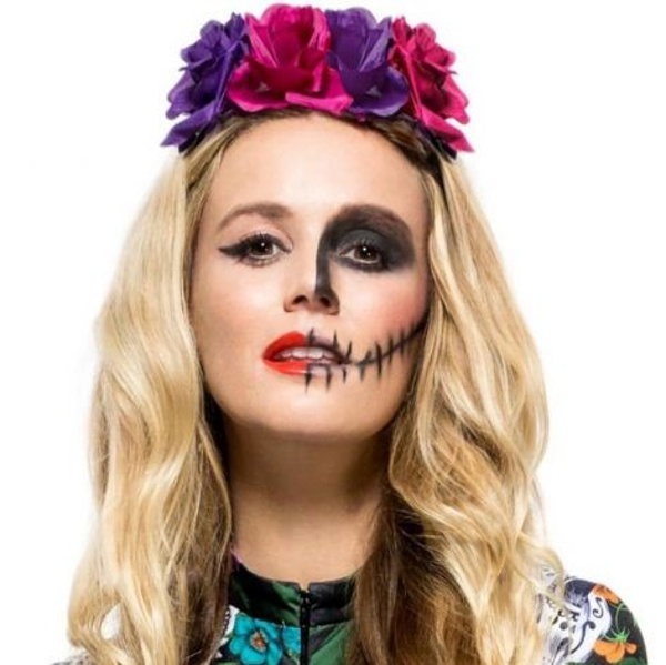 HALLOWEEN ČELENKA květinová s růžemi Den mrtvých