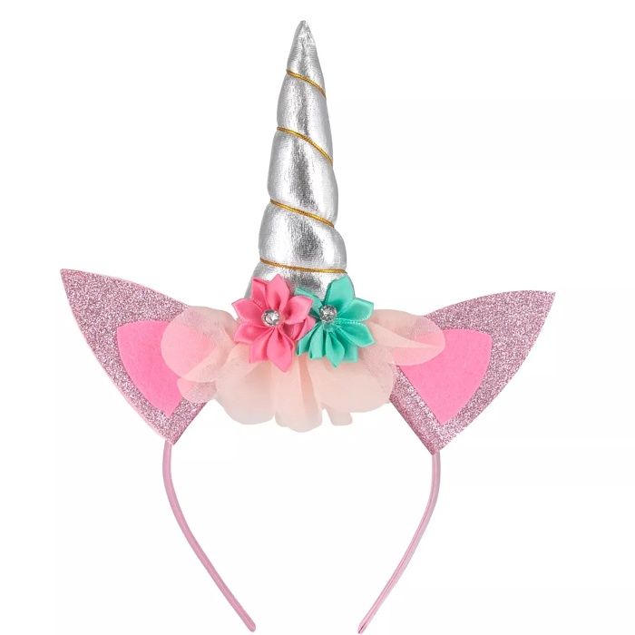 Čelenka jednorožec se stříbrným rohem
