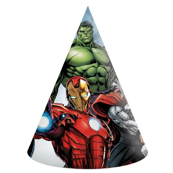 Čepičky papírové Avengers Marvel, 6 ks