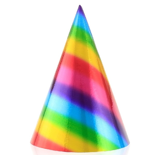 Čepičky papírové Rainbow 6 ks