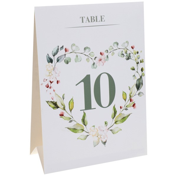Čisla stolů 1 - 10 Green Wedding