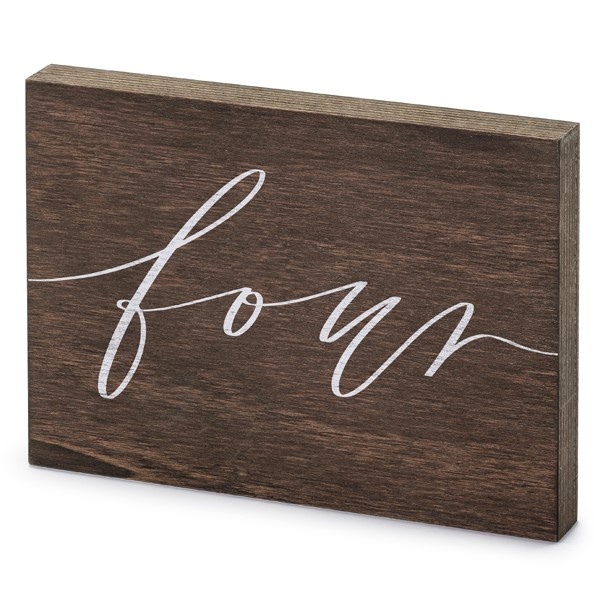 Číslice na stůl, dřevěná ''''Four'''', 2 x 18 x 12,5 cm