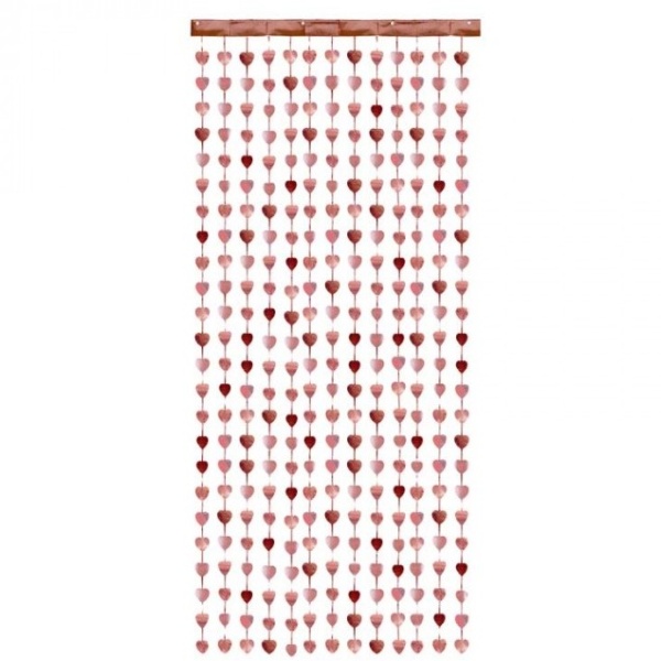 Clona fóliová, srdíčka Rose gold 100 x 245 cm