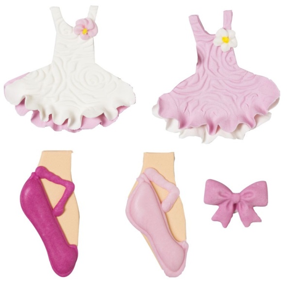 Cukrové dekorace na cupcakes Baletka 5 ks