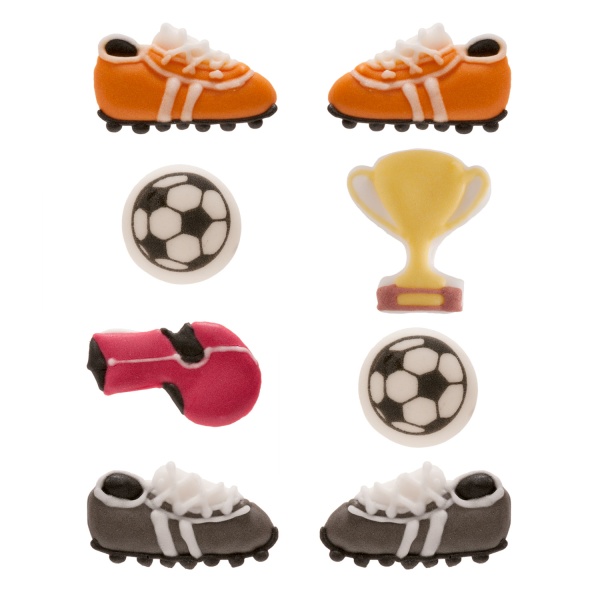 Fotbalová party - Cukrové dekorace na cupcakes 8 ks