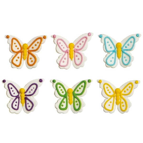 Cukrové dekorace na cupcakes Motýlci 6 ks