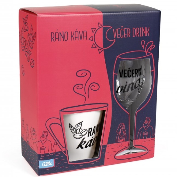 Dárek dámská sada hrnek a sklenička