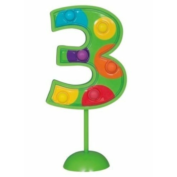 Dekorace blikající číslo 3 zelené sbalónky