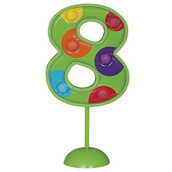 Dekorace blikající číslo 8 zelené sbalónky