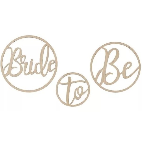Levně Dekorace dřevěná Bride To Be 3 ks