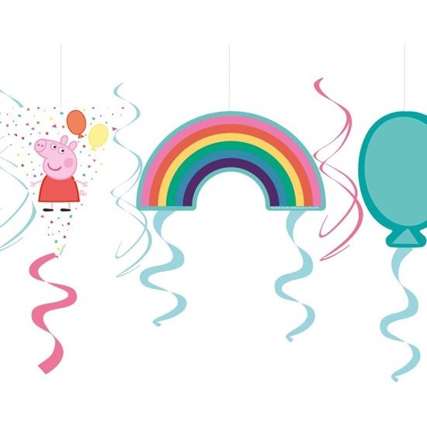 Dekorace závěsná spirálová Prasátko Peppa 7 ks