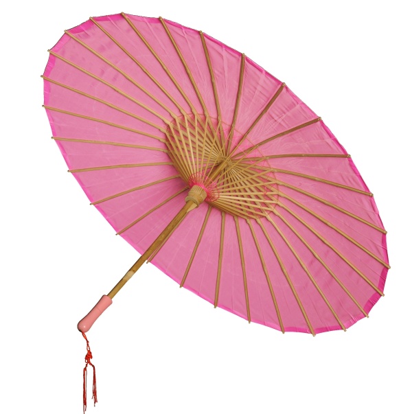 SLUNEČNÍK hedvábný v thajském stylu růžový 84 cm