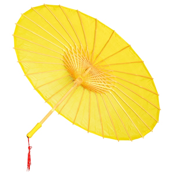 SLUNEČNÍK hedvábný v thajském stylu žlutý 84cm