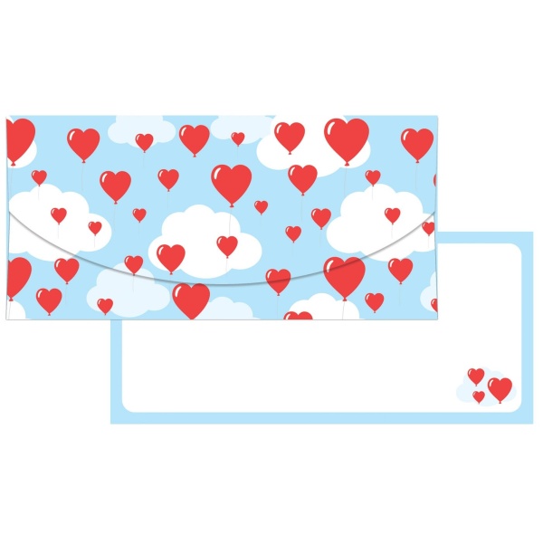 Dárková obálka Srdíčka a mraky