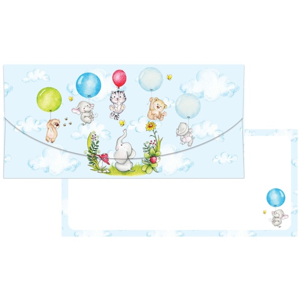 Dárková obálka Zvířátka s balónky