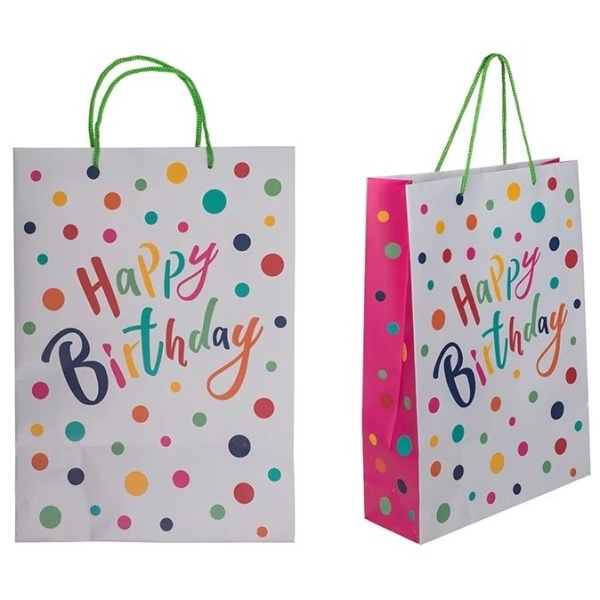 Levně Happy Birthday - Dárková taška 25 x 34 cm