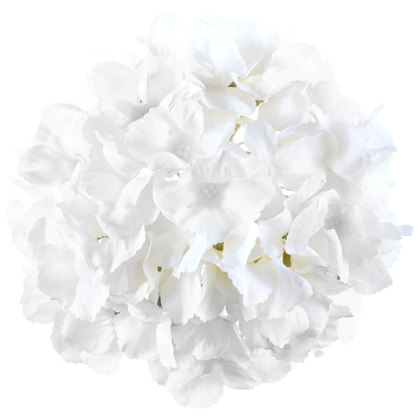Levně Dekorace umělá květina Hortenzie bílá 20 cm