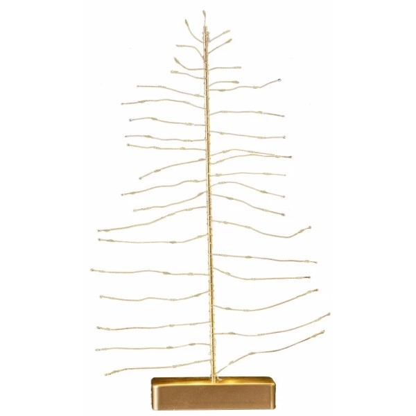 Levně Dekorační LED stromeček zlatý 30 x 10 cm