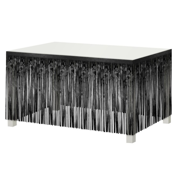 Levně Dekorační třásně na stůl černé 80 x 300 cm