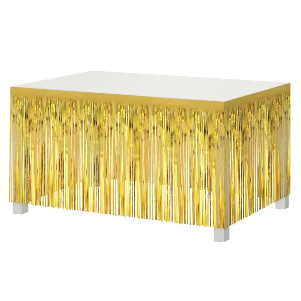 Levně Dekorační třásně na stůl zlaté 80 x 300 cm