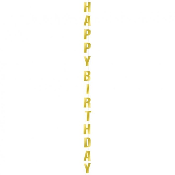 Dekorační závěs na balónek Happy Birthday zlatý 170 cm