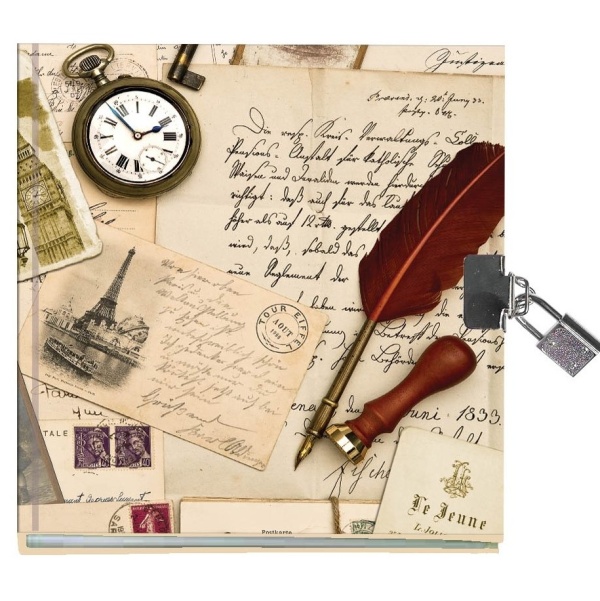 Deník se zámkem Dopisy 15 x 18 cm