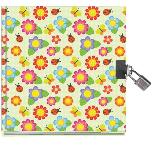 Deník se zámkem Kytičky a berušky 15 x 18 cm