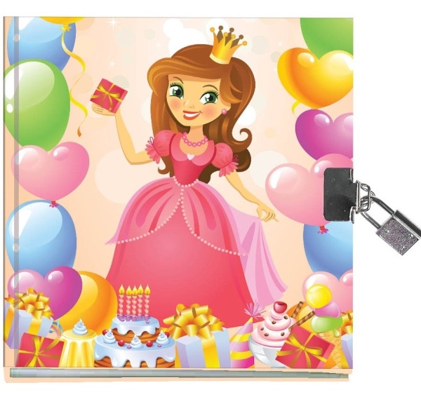 Deník se zámkem Princezna 15 x 18 cm