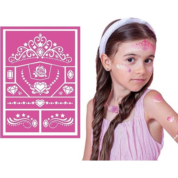 Dětské make-up šablony růžové 14 x 20 cm