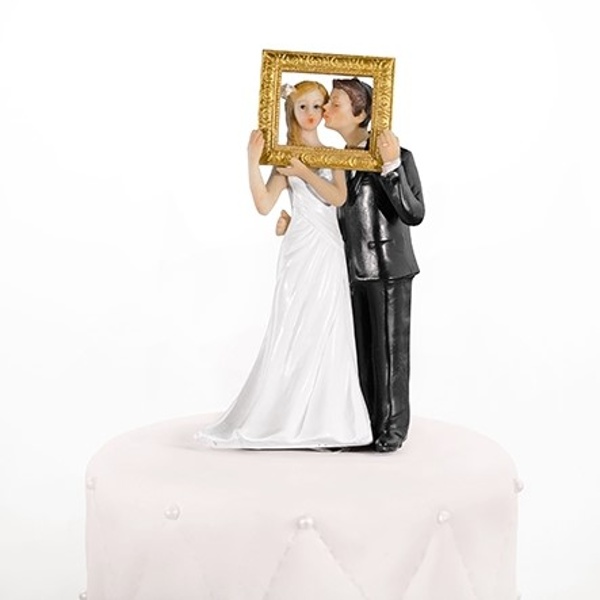 Figurka na dort Novomanželé v rámu 14,5 cm