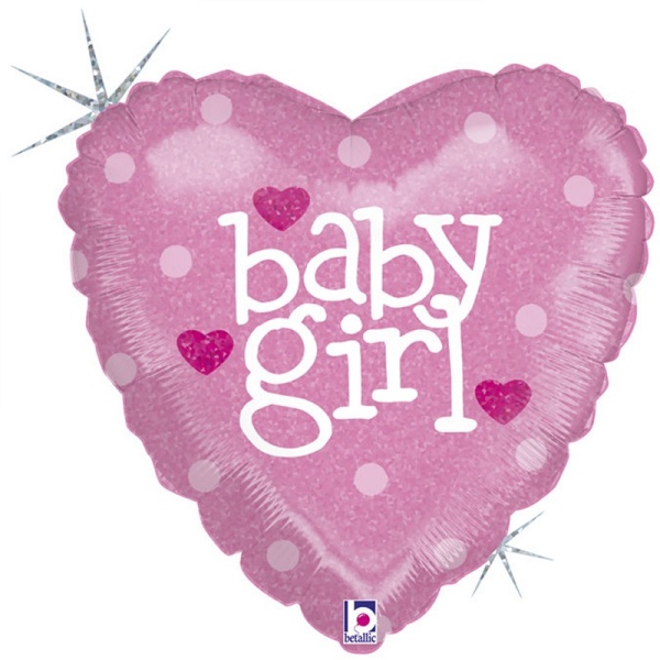 Fóliový balónek srdce s nápisem Baby Girl