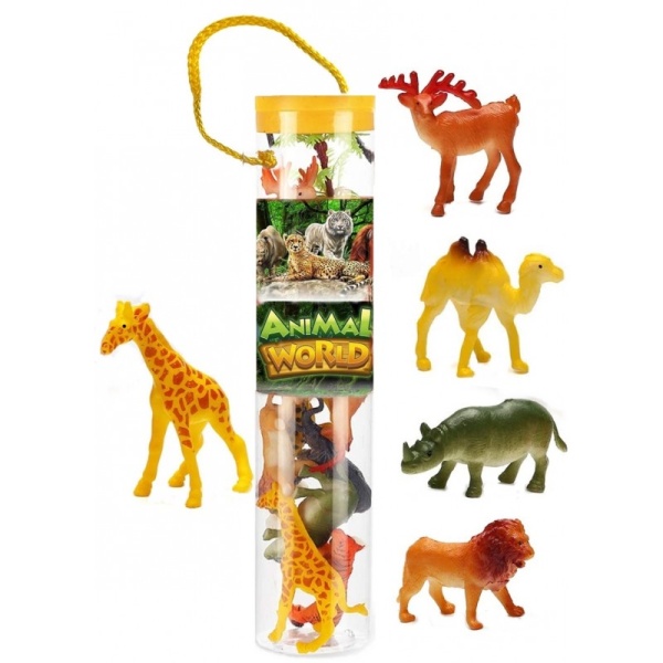 Figurky zvířátek v tubě s cukrovinkami