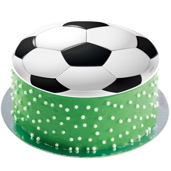 Fondánový list na dort fotbalový míč - bez cukru 15,5 cm