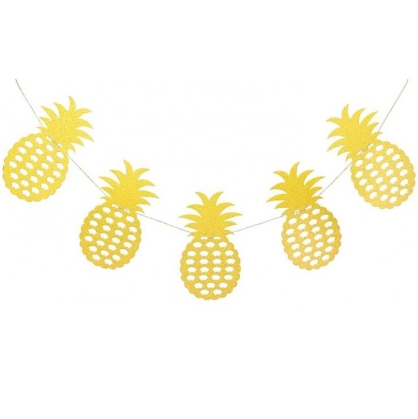 Girlanda Ananas glitr zlatý 3 m