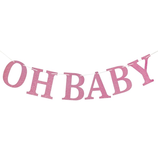 Girlanda glitrová Oh Baby růžová 300 cm