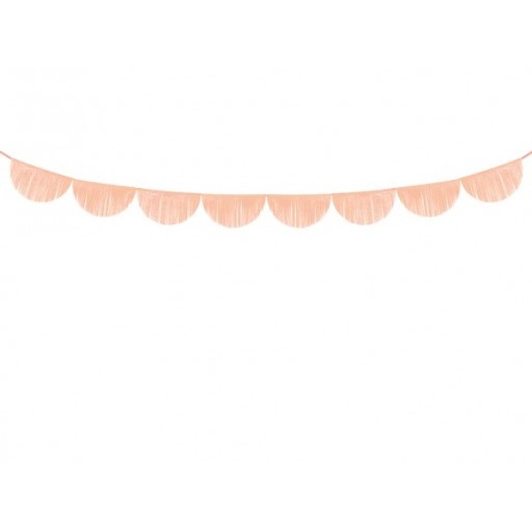 Girlanda s půlkruhovými střapci 32 cm broskvová 3 m