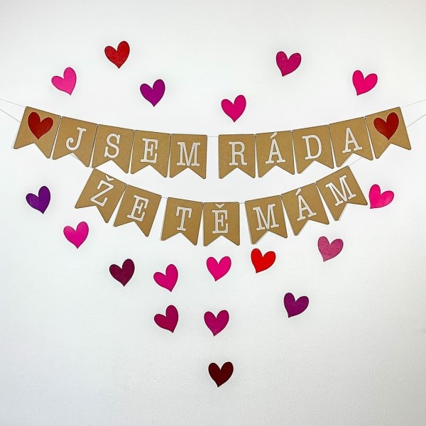Girlanda vlaječková Jsem ráda, že Tě mám