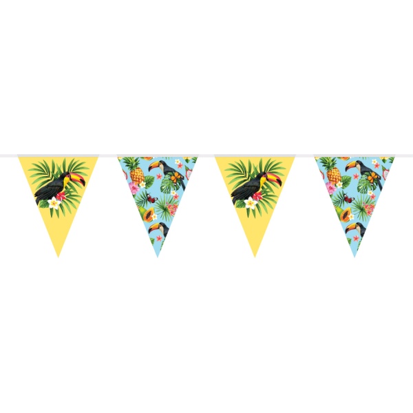 Havajská party s tukanem - Girlanda vlaječková 10 m