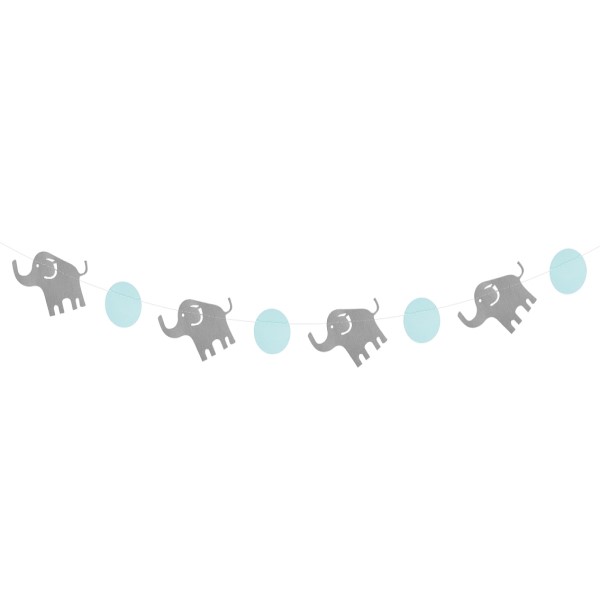 Girlanda papírová Sloni modrá 200 cm
