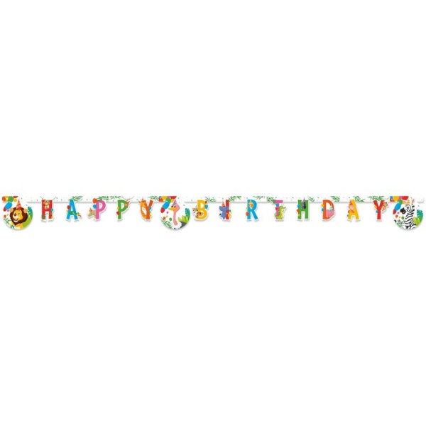 Levně Girlanda papírová "Happy birthday" Džungle party