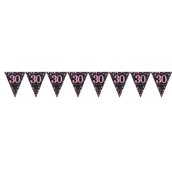 Girlanda vlaječková Sparkling růžová "30" 396 cm