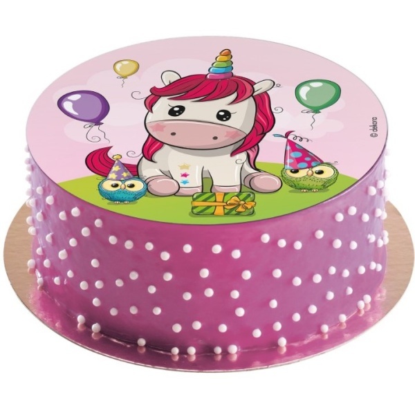 Jedlý papír na dort Baby Unicorn 20 cm