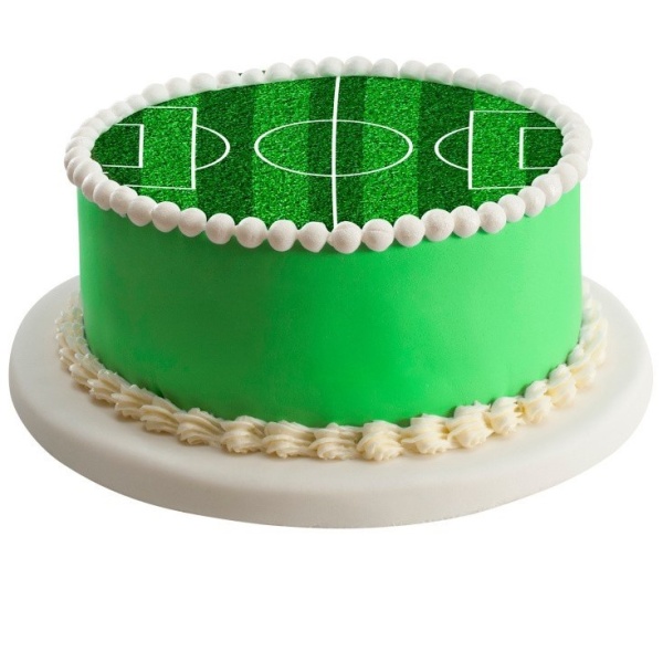 Jedlý papír na dort Fotbalové hřiště bez cukru 16 cm