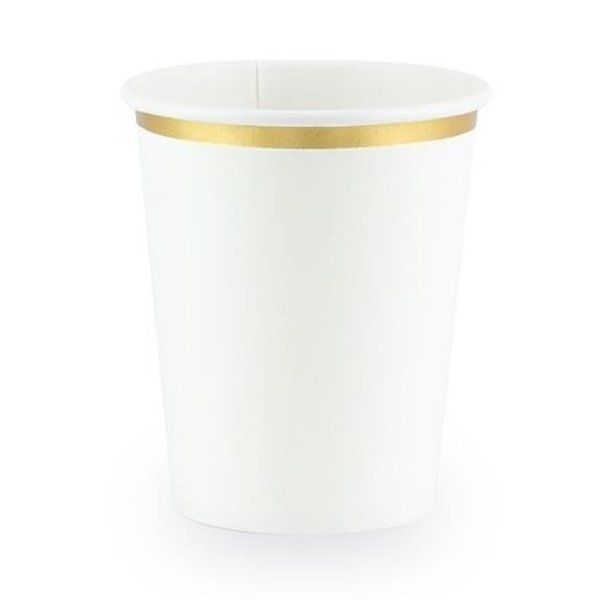 KELÍMKY bílé se zlatým proužkem 260ml, 6ks