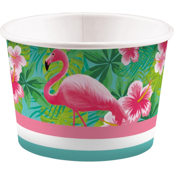 Levně Flamingo Paradise - Kelímky na zmrzlinu 270ml 8ks