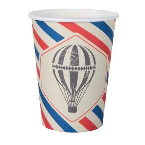 Cestovatelská party - Kelímky papírové Cestovatel 270 ml 10 ks