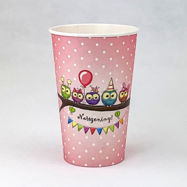 KELÍMKY papírové Sovičky růžové 8ks