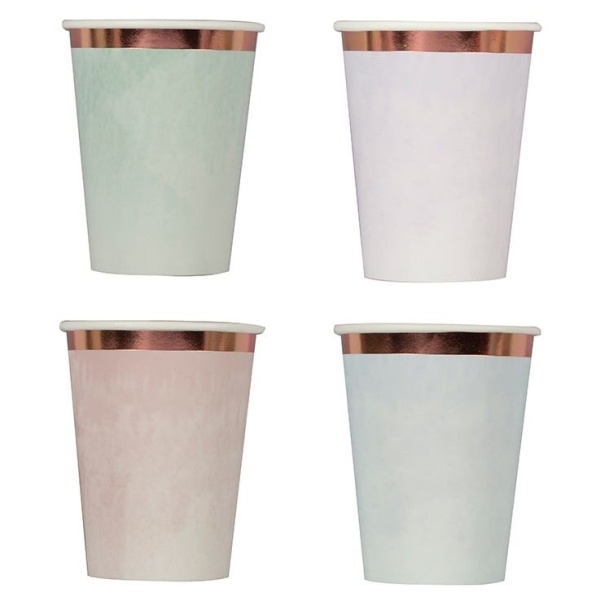 KELÍMKY papírové Watercolour pastelové s metalickým okrajem 8ks